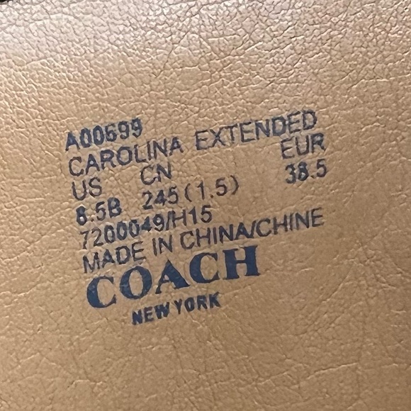 Coach Carolina Black Leather Extended Wide Calf Tall Boot Size 8.5 - Picture 7 of 11